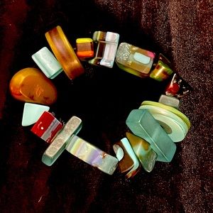 Sobral resin handmade in Brazil elastic Indiana Jones Bracelet.